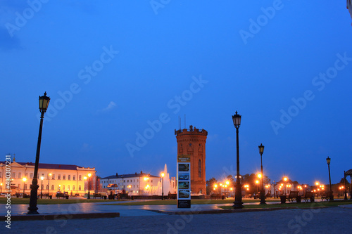 Evening view of Red Square with a water tower built in 1902 photo