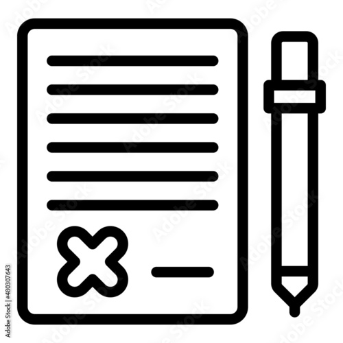 Disclaimer license icon outline vector. Legal document. Service law