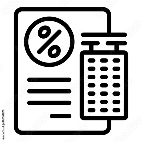 Refuse disclaimer icon outline vector. Legal document. Contract policy