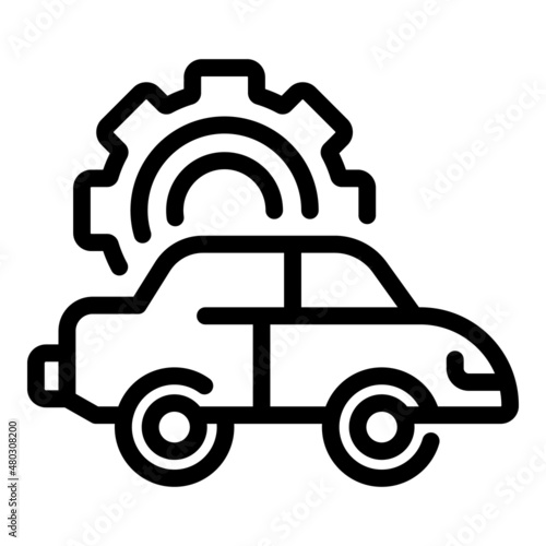 Car overview icon outline vector. Business data. Economic result
