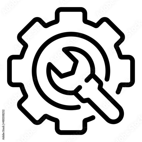 Technical overview gear icon outline vector. Business data. Financial result