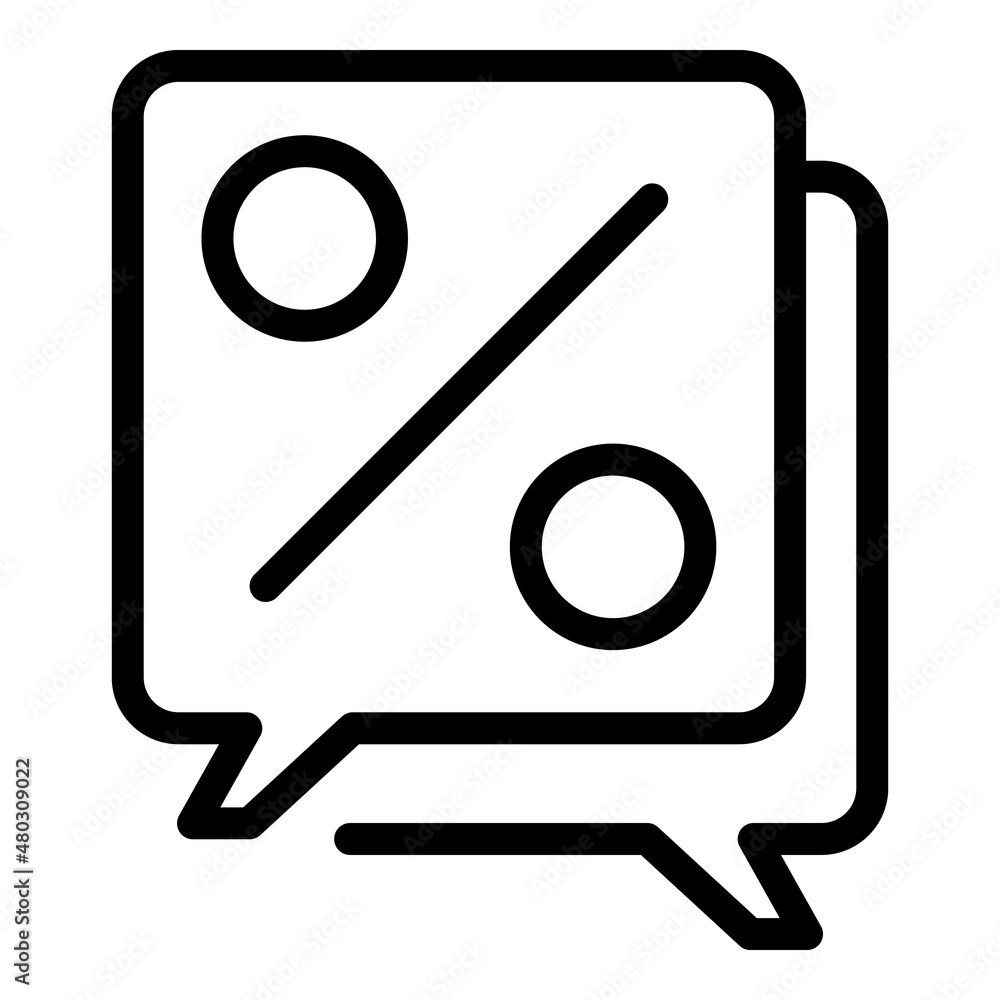 Chat sale icon outline vector. Promo code. Label tag Chat sale icon outline vector. Promo code. Label tag