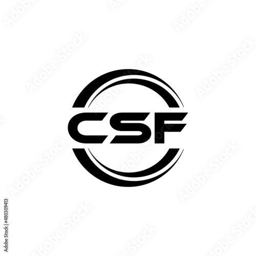 CSF letter logo design with white background in illustrator, vector logo modern alphabet font overlap style. calligraphy designs for logo, Poster, Invitation, etc. photo