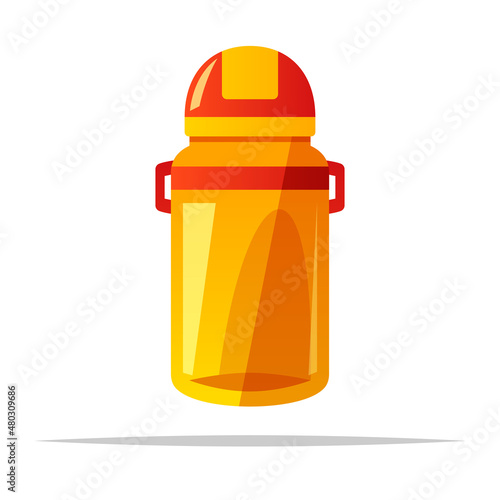 Kids school water bottle vector isolated illustration
