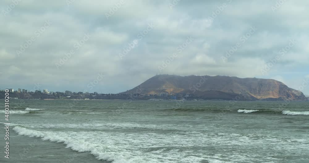 Morro solar and sea from Miraflores, Lima, Peru 4k- Timelapse. Morro solar and sea from Miraflores, Lima, Peru 4k- Timelapse.