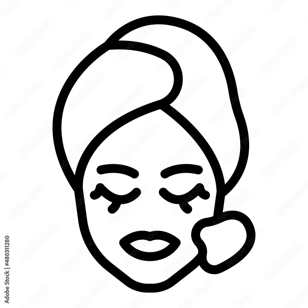 Woman facial massage icon outline vector. Face skin. Beauty roller Woman facial massage icon outline vector. Face skin. Beauty roller