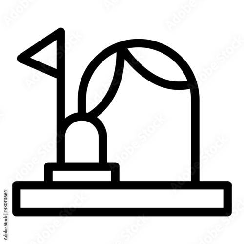 Ice fishing place icon outline vector. Fish winter. Frozen person