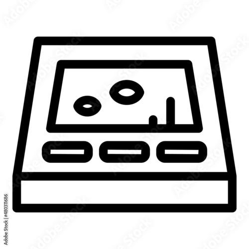 Ice fishing sonar icon outline vector. Winter fishing. Snow lake