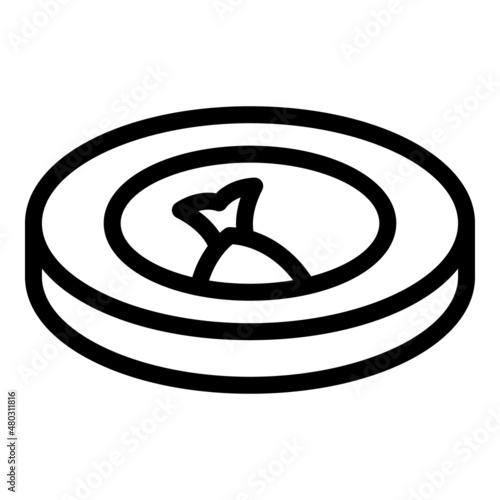 Fish winter hole icon outline vector. Ice fishing. Outdoor fun