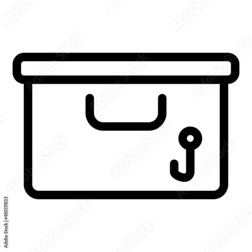 Ice fishing box icon outline vector. Winter fisherman. Winter lake