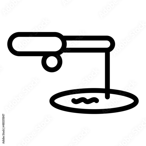 Ice fishing process icon outline vector. River fun. Frozen person