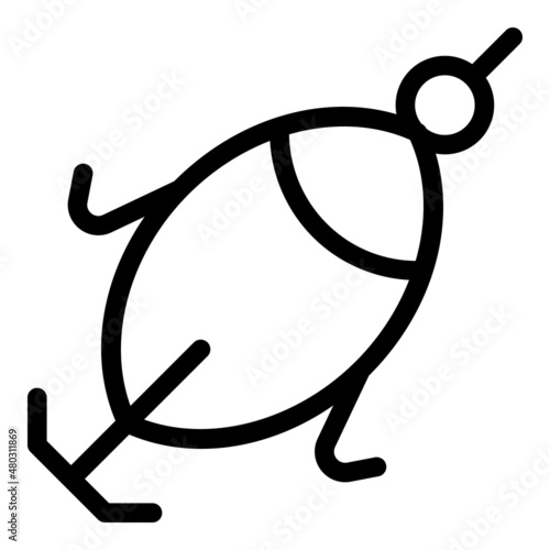 Jig icon outline vector. Ice fishing. Winter lake