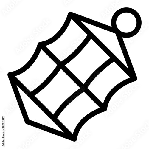 Ice fishing net icon outline vector. Winter lake. Man snow