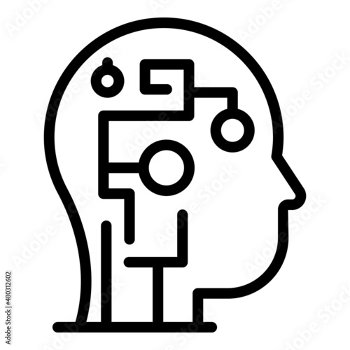 Thinking reflexion icon outline vector. Mind think. Critical human