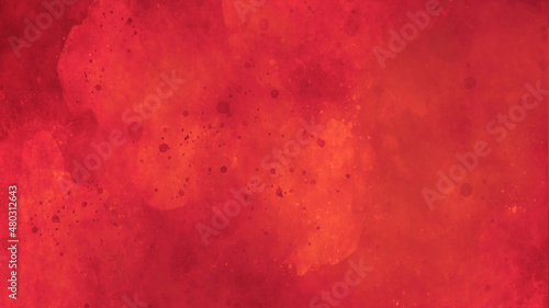 orange watercolor background with blots and splashes. Abstract orange background watercolor paper texture. Bright amazing abstract background. Smoke effect.