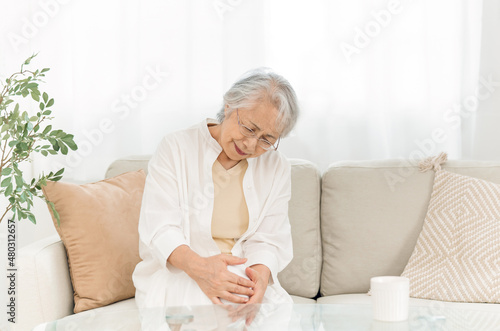 膝が痛い高齢者女性 