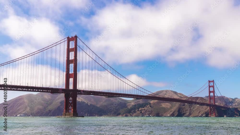 Uhd 4k Timelapse of Panoramic view of Golden Gate Bridge in San Francisco, California, USA Uhd 4k Timelapse of Panoramic view of Golden Gate Bridge in San Francisco, California, USA