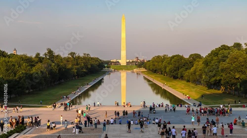 Uhd 4k Timelapse of Washington Monument in a sunny day in Washington DC, USA