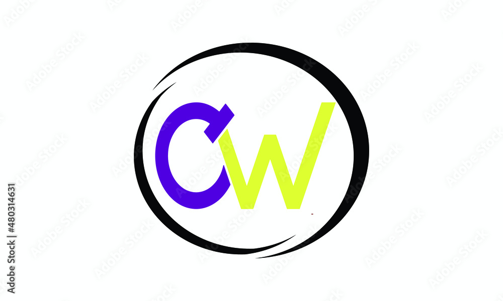 Alphabet letters Initials Monogram logo CW, WC, C and W Alphabet letters Initials Monogram logo CW, WC, C and W