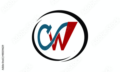 Alphabet letters Initials Monogram logo CW, WC, C and W