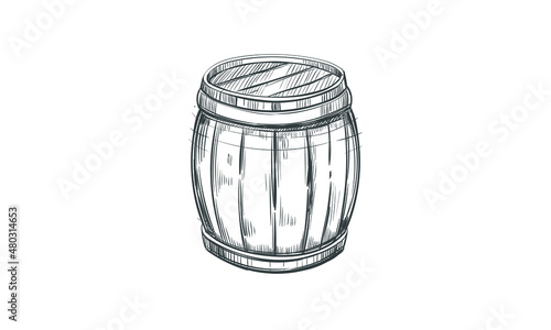 Vector set casks on a white background. Illustration of a drum, isolate object.