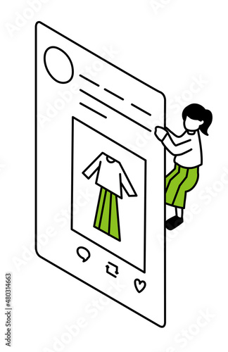 SNSに服の情報を投稿する人