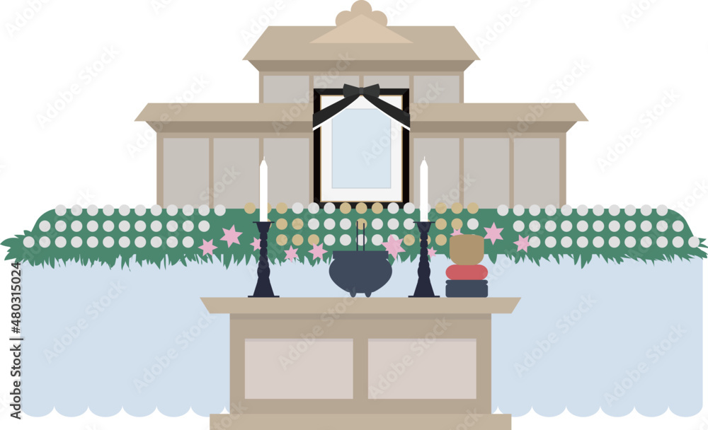お葬式の花祭壇のイラスト素材 Stock Vector Adobe Stock