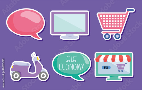 gig economy icon set