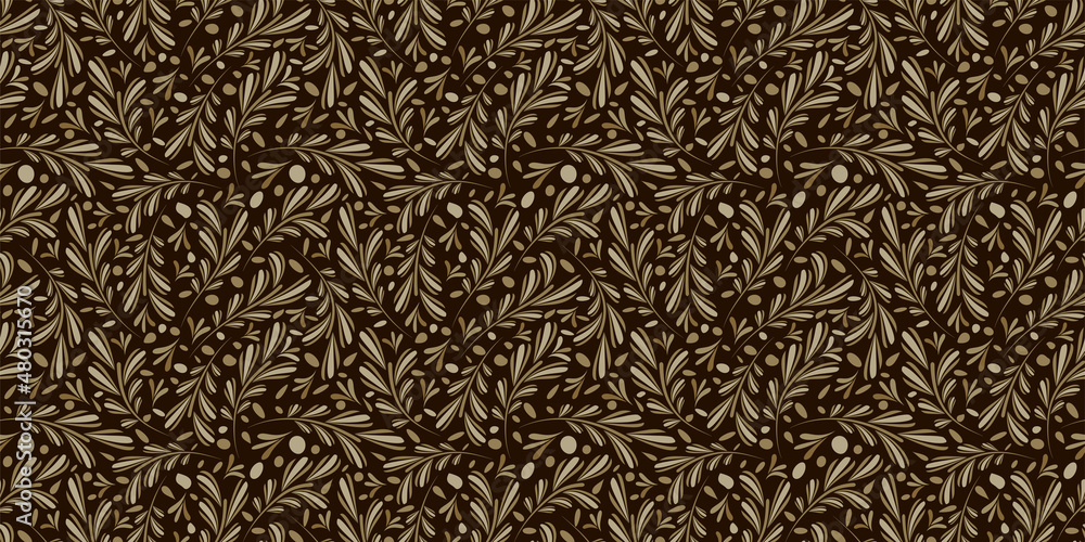 Organic motif, botanical motif background. Seamless pattern.Vector.スタイリッシュな有機的パターン