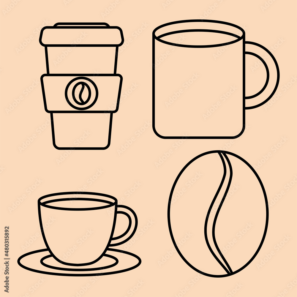 Obraz premium coffee mugs icon set