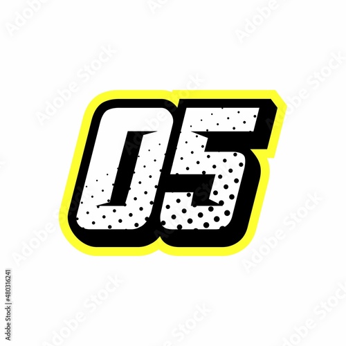 Racing number 05 logo design inspiration
