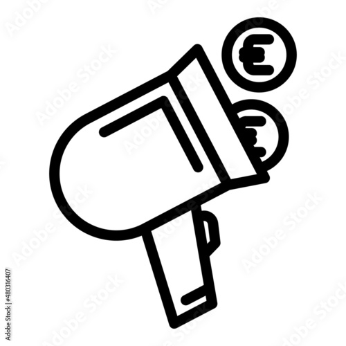 Charity megaphone icon outline vector. Social financial. Money help