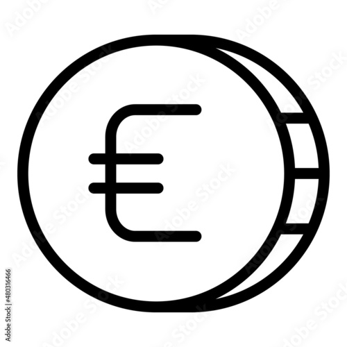 Euro coin charity icon outline vector. Social help. Money investor