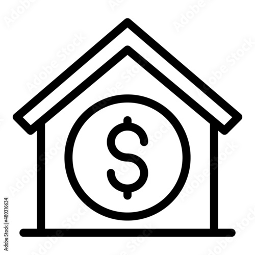Charity money house icon outline vector. Financial help. Investor volunteer