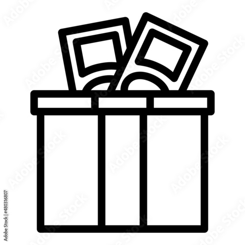 Portable charity box icon outline vector. Help people. Money social