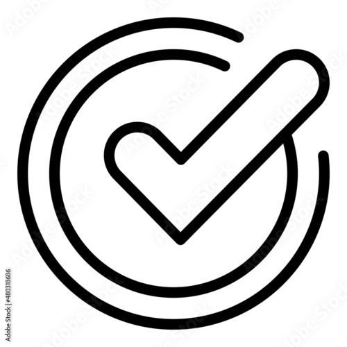 Approved document icon outline vector. Web registration. User online