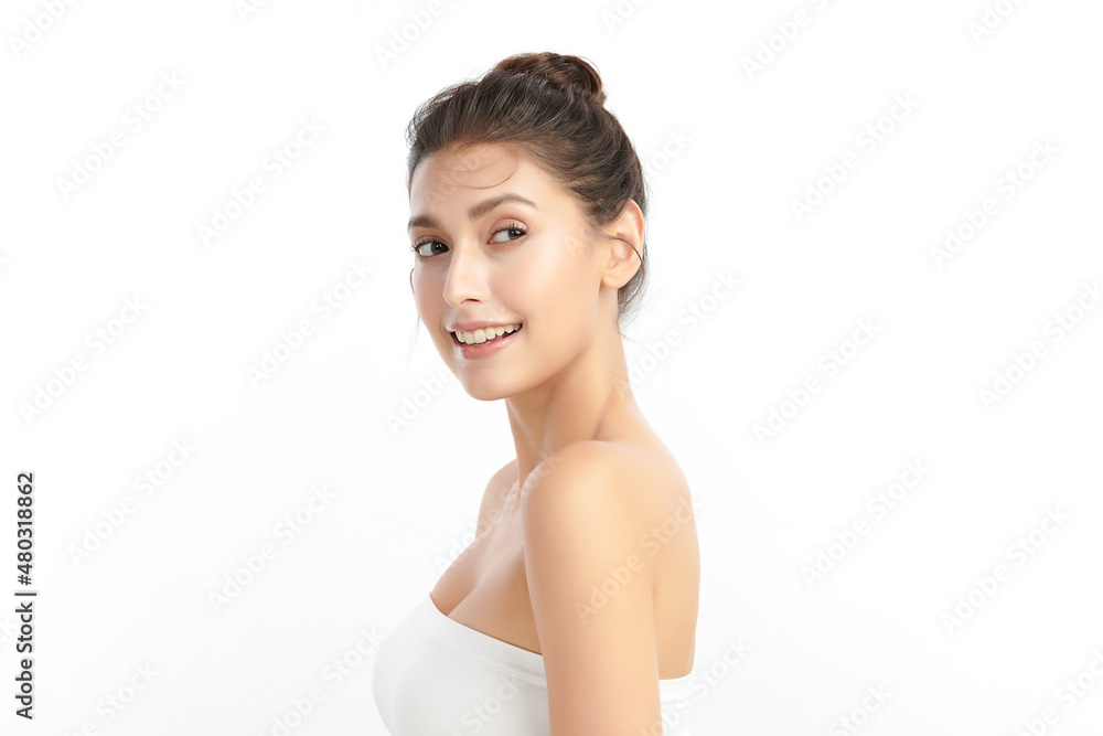 Beautiful young asian woman with clean fresh skin on white background, Face care, Facial treatment, Cosmetology, beauty and spa, Asian women portrait. Beautiful young asian woman with clean fresh skin on white background, Face care, Facial treatment, Cosmetology, beauty and spa, Asian women portrait.