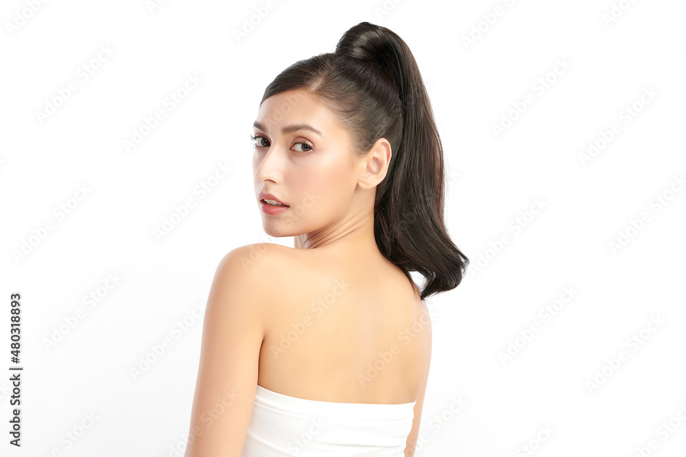 Beautiful young asian woman with clean fresh skin on white background, Face care, Facial treatment, Cosmetology, beauty and spa, Asian women portrait. Beautiful young asian woman with clean fresh skin on white background, Face care, Facial treatment, Cosmetology, beauty and spa, Asian women portrait.