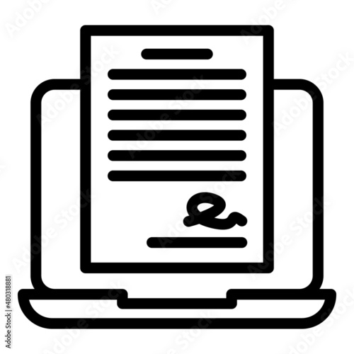 Online register document icon outline vector. Web user. Account member