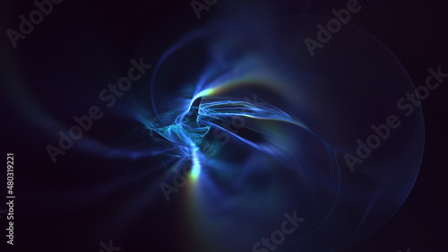 3D rendering abstract multicolor technology fractal light background