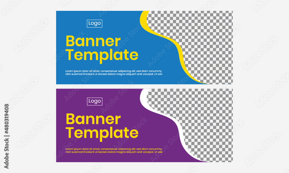 banner design and layout card vector print template