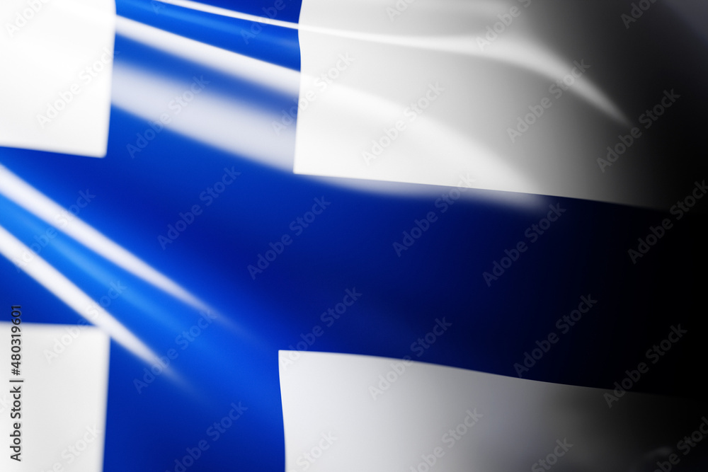 3D illustration of Finland national developing flag. Country symbol. 3D illustration of Finland national developing flag. Country symbol.