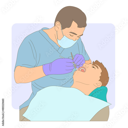 Dentist and a patient, Happy dentist day.