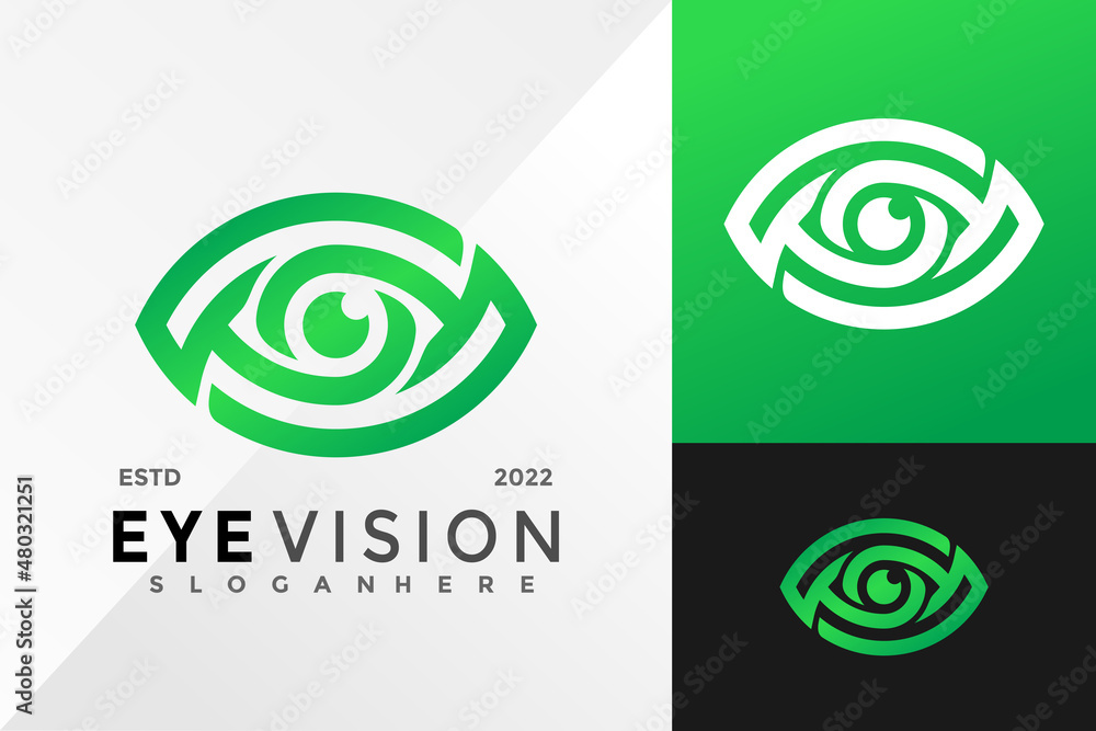 Eye Vision with Leaf Logo Design Vector illustration template Eye Vision with Leaf Logo Design Vector illustration template