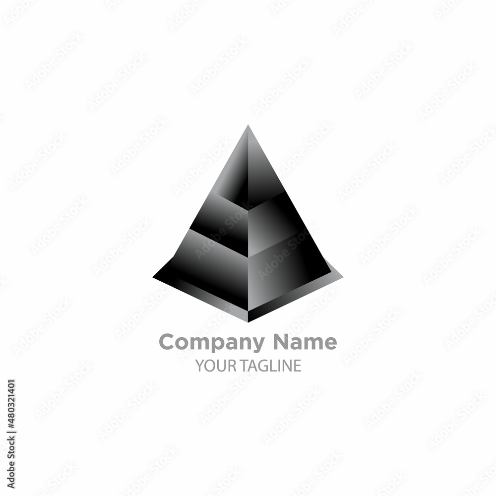 Fototapeta premium prism logo icon design,Triangle Pyramid Abstract Icon.