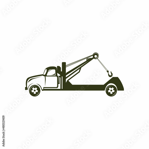 Tow Towing Truck Service Logo Template Vector,towing car vintage logo design