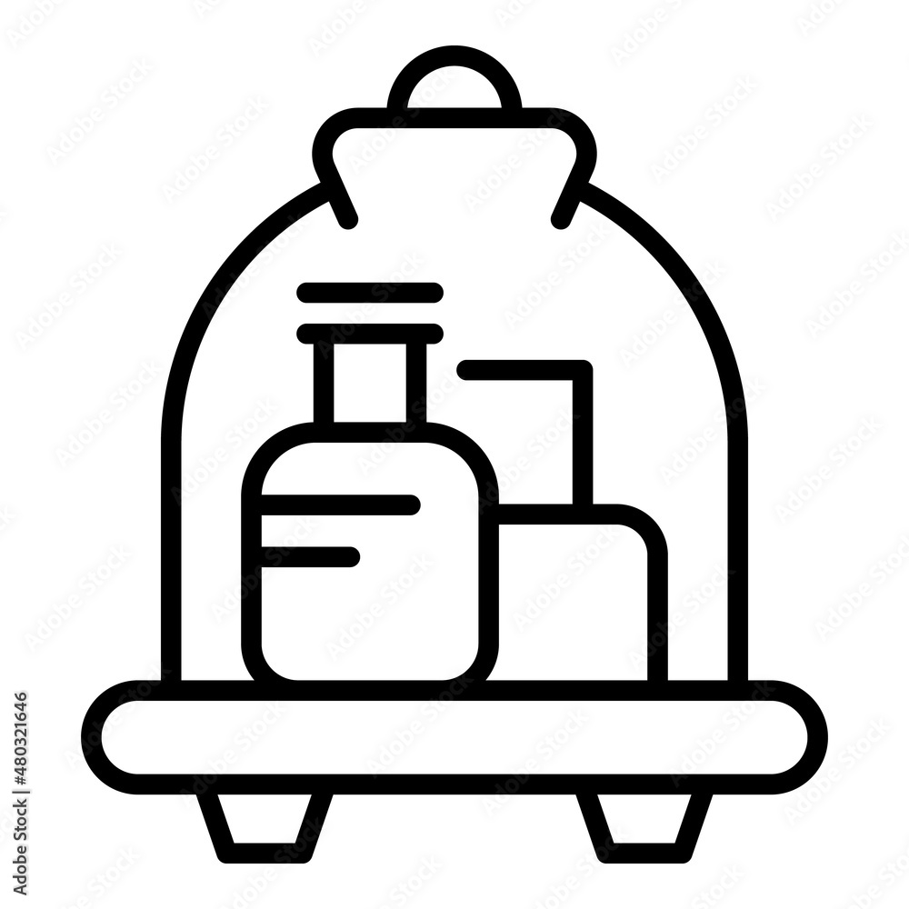 Large luggage trolley icon outline vector. Hotel suitcase. Cart travel Large luggage trolley icon outline vector. Hotel suitcase. Cart travel
