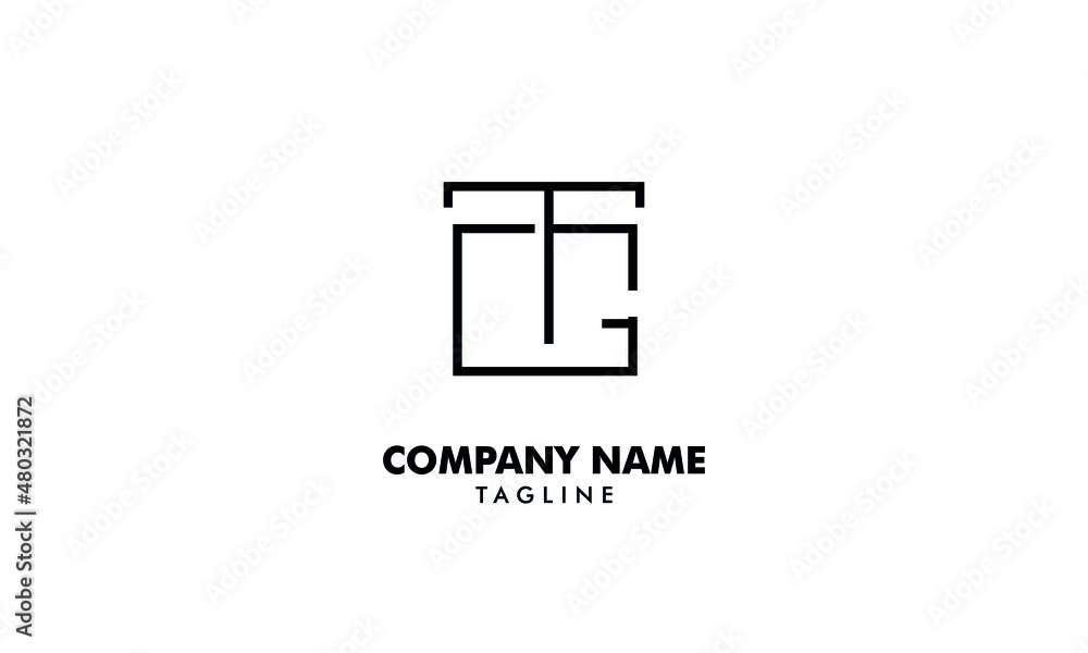 Initial letter TG or GT lineart logo abstract monogram vector logo template