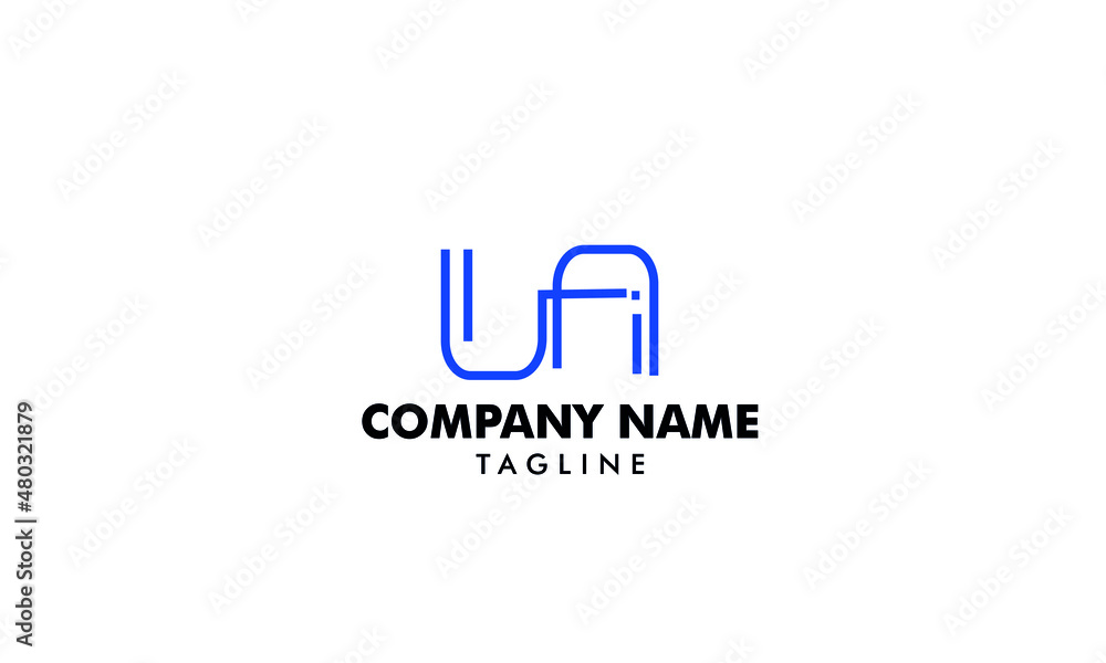 Obraz premium Initial letter UAI lineart logo abstract monogram vector logo template