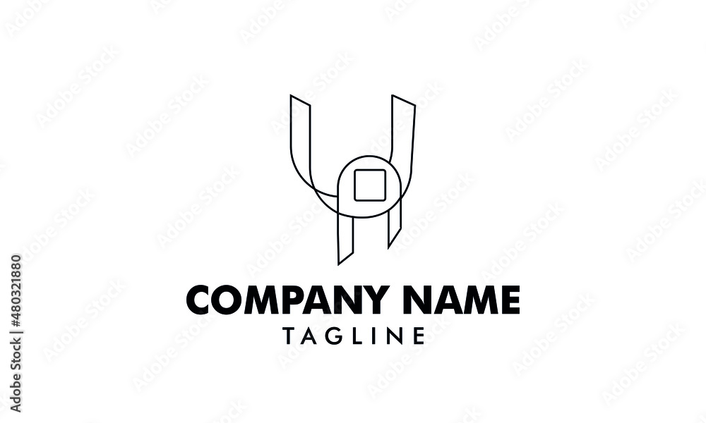 Initial letter lineart UA or AU logo abstract monogram vector logo template Initial letter lineart UA or AU logo abstract monogram vector logo template